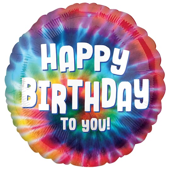 17" Tie Dye Birthday Foil Balloon